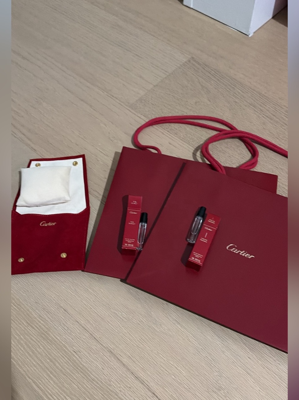 Cartier Red Pur Muguet Sample Vial with Red Box